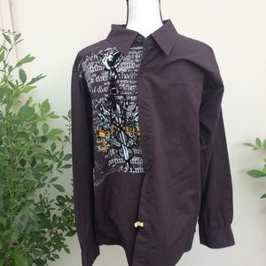 Red Ape Sz XL Classic Fit Print & Stripe Men Shirt